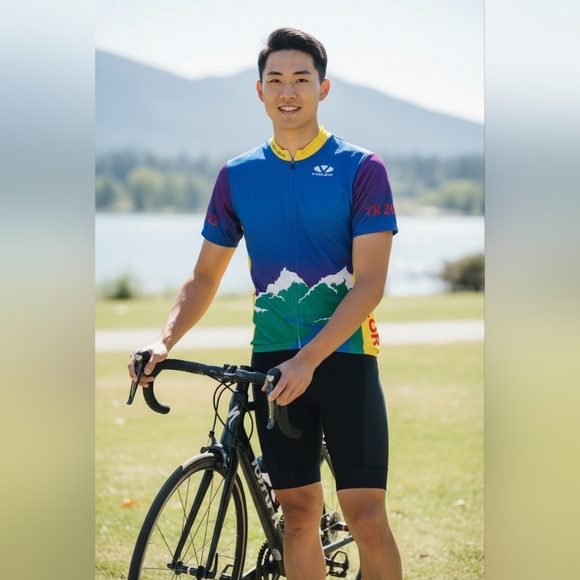 Voler Other - Vintage 2003 Voler Men's Cycling Jersey Color Block 3/4 Zip Eugene Oregon